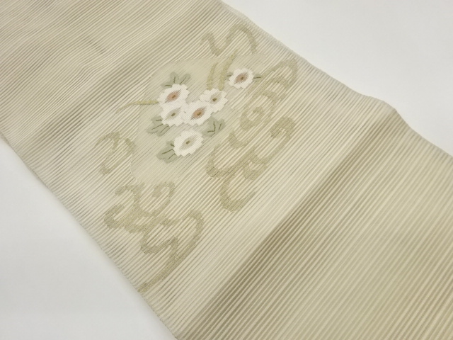 JAPANESE NAGOYA OBI FOR SUMMER / WOVEN FLOWER